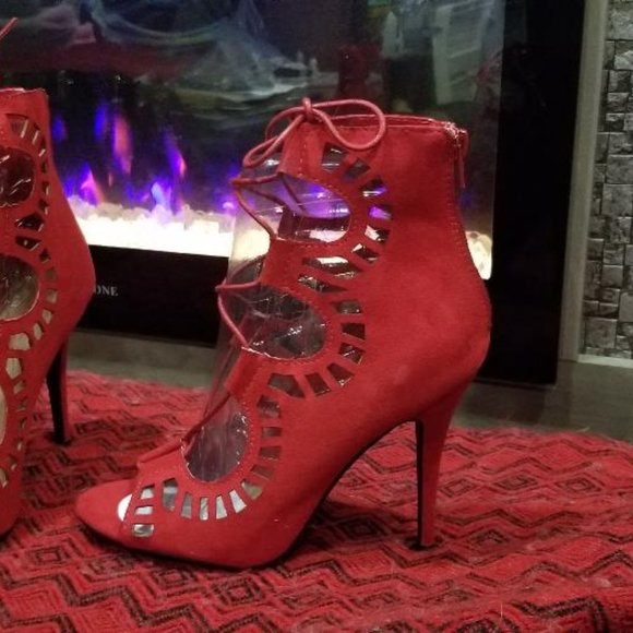 High Heel Zip back Sandals - Picture 2 of 5